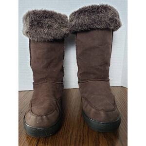Rampage Size 9 ASTRID Brown Fur Mid Calf Boots Womens Shoes